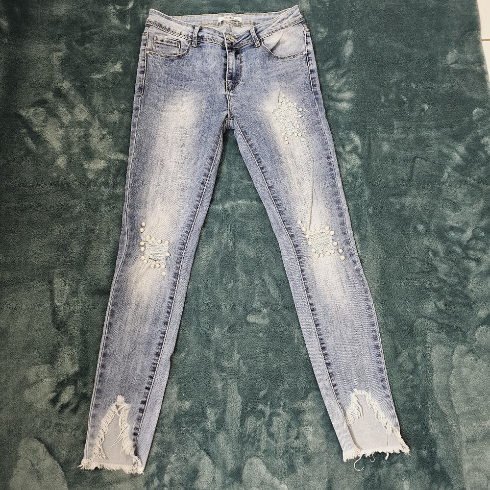 Blue Redial Premium Denim, Embellished acid washed, Sz 36 EU or 4 US or Small
